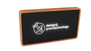 Powerbank 5000 mAh en bois d'érable FSC - logo lumineux personnalisable