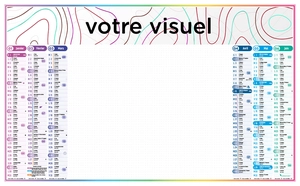 Calendrier bancaire 2025  EFFACABLE 4 SAISONS 65 x 40 cm - 6 mois par face personnalisable