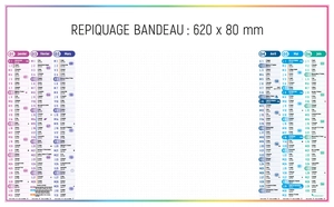 Calendrier bancaire 2025  EFFACABLE 4 SAISONS 65 x 40 cm - 6 mois par face personnalisable