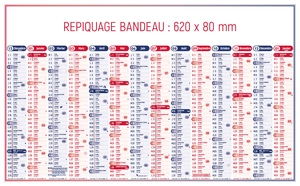 Calendrier bancaire 2025  STANDARD 65 x 40 cm - 13 mois recto seul personnalisable