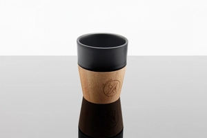 Mug céramique 150 ml avec sa base aimantée en bois d'hévéa personnalisable