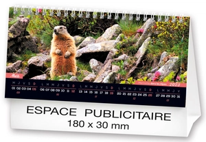 Calendrier chevalet 2025  MONTAGNE DE FRANCE 21 x 15 cm - 13 feuillets personnalisable