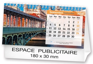 Calendrier chevalet 2025  PAYSAGES DE FRANCE 21 x 15 cm - 13 feuillets personnalisable