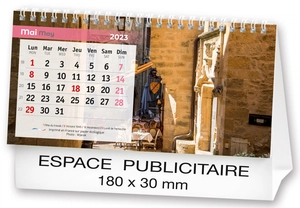 Calendrier chevalet 2025  PAYSAGES DE FRANCE 21 x 15 cm - 13 feuillets personnalisable