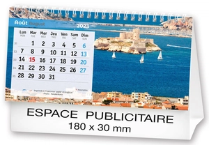 Calendrier chevalet 2025  PAYSAGES DE FRANCE 21 x 15 cm - 13 feuillets personnalisable