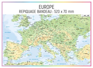 Calendrier bancaire 2025  4 SAISONS - Carte Europe verso - HORIZONTAL personnalisable