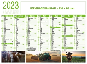 Calendrier bancaire 2025  AGRICULTURE format 55 x 40 cm - 7 mois par face personnalisable