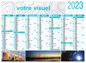 Calendrier bancaire 2025  INDUSTRIE format 27 x 21 cm - 7 mois par face personnalisable