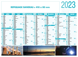 Calendrier bancaire 2025  INDUSTRIE format 55 x 40 cm - 7 mois par face personnalisable