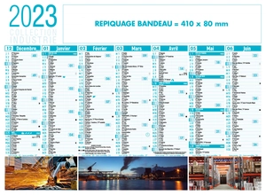 Calendrier bancaire 2025  INDUSTRIE format 55 x 40 cm - 7 mois par face personnalisable