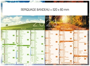 Calendrier bancaire 2025  SOLSTICES format 55 x 40 cm - 6 mois par face personnalisable