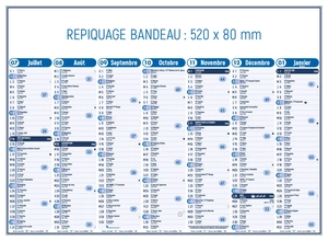 Calendrier bancaire 2025  STANDARD 55 x 40 cm - 7 mois par face personnalisable