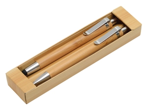 Set d'écriture, Stylo à bille et porte mine en bambou personnalisable