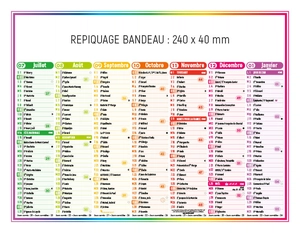 Calendrier bancaire 2025  4 SAISONS 27 x 21 cm - 7 mois par face personnalisable