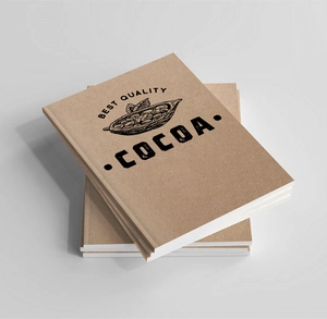 Carnet A5 dos carré collé en papier à base de coque de cacao - Made in France personnalisable