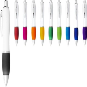 Stylo blanc personnalisé avec des grip de couleurs personnalisable