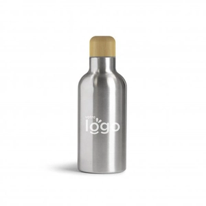 Bouteille 500 ml en acier et bambou - design exclusif personnalisable