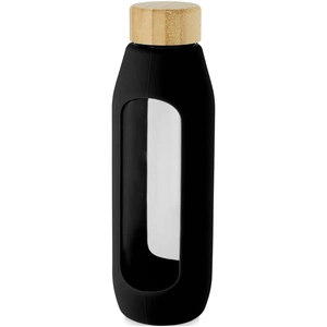 Bouteille d'eau 600 ml en verre borosilicate avec grip silicone personnalisable