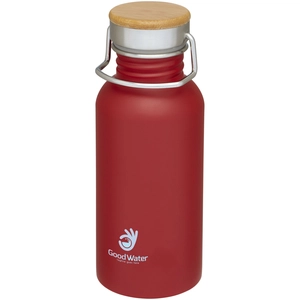 Bouteille de sport 550 ml en acier inoxydable - Couvercle bambou personnalisable