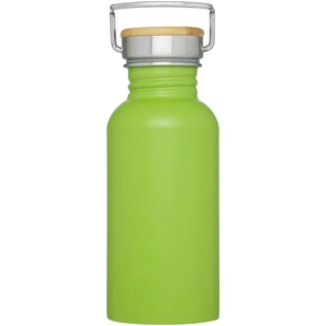 Bouteille de sport 550 ml en acier inoxydable - Couvercle bambou personnalisable