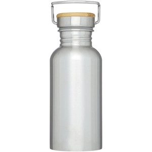 Bouteille de sport 550 ml en acier inoxydable - Couvercle bambou personnalisable