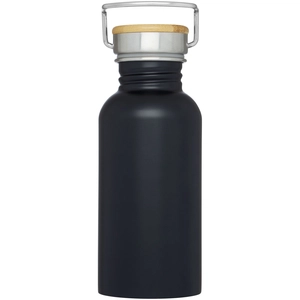 Bouteille de sport 550 ml en acier inoxydable - Couvercle bambou personnalisable