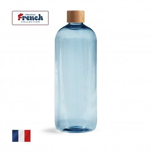 Bouteille eb PET recyclé fabriqué en France 1 litre - bouchon en bois personnalisable