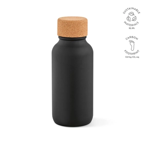 Bouteille en inox recyclé 530 ml simple paroi finition mate - bouchon en liège personnalisable