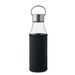 Bouteille en verre avec bouchon à poignée et manchon - capacité 500 ml personnalisable