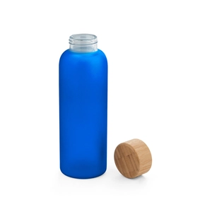 Bouteille en verre borosilicate opaque, couvercle en bambou personnalisable