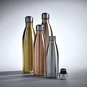 Bouteille isotherme en acier inox recyclé 430 ml - finition brillante personnalisable