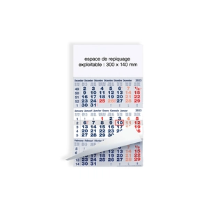 Calendrier feuillets 2025  Triptyques - 3 mois par page personnalisable