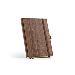 Carnet de notes A5 avec couverture en bois et RPET - 196 pages non lignées FSC 70g/m2 personnalisable