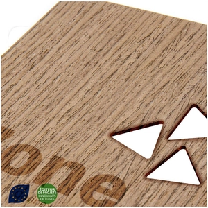 Carte en bois personnalisable 9 x 14 cm - bois merisier personnalisable