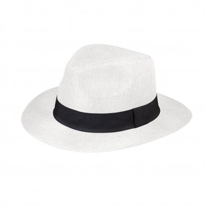 Chapeau de paille Panama DAYTON avec bandeau noir personnalisable