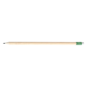 Crayon en bois français peuplier 17,6cm, rond tête gomme personnalisable