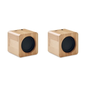 Duo d'enceintes bluetooth 5.0 en bambou personnalisable