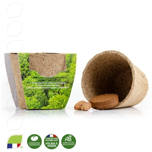 Kit de plantation avec pot en tourbe biodégradable personnalisable