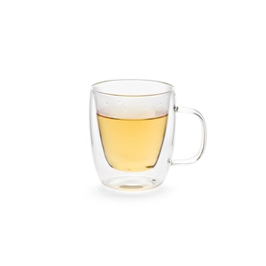 Mug en verre borosilicate 250 ml double paroi avec anse personnalisable