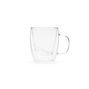 Mug en verre borosilicate 250 ml double paroi avec anse personnalisable