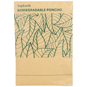 Poncho en plastique biodégrable, livré avec pochette personnalisable