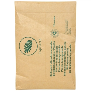 Poncho en plastique biodégrable, livré avec pochette personnalisable
