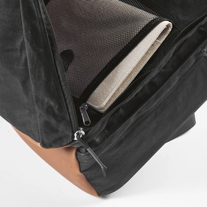 Sac à dos en coton recyclé 27l avec revêtement cire - compartiment pour ordinateur personnalisable