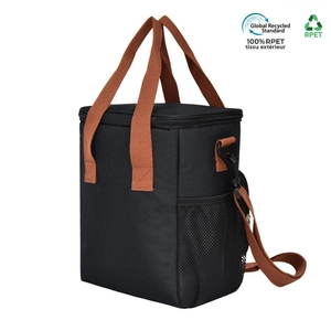 Sac isotherme en RPET avec ouvre bouteille en bois - en polyester recyclé personnalisable