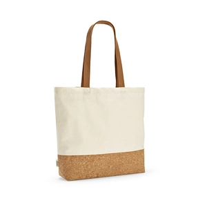 Sac shopping en coton reyclé et RPET avec fond en liège - Totebag 220g/m2 personnalisable