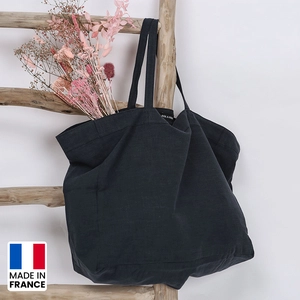 Sac shopping Made in France en lin lavé cultivé en France personnalisable