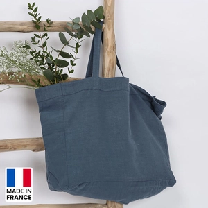 Sac shopping Made in France en lin lavé cultivé en France personnalisable