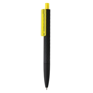 Stylo à bille rétractable X3 - finition gomme noire personnalisable