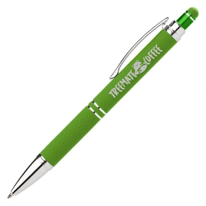 Stylo stylet aux couleurs vives - finition touché doux personnalisable