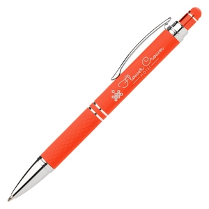 Stylo stylet aux couleurs vives - finition touché doux personnalisable